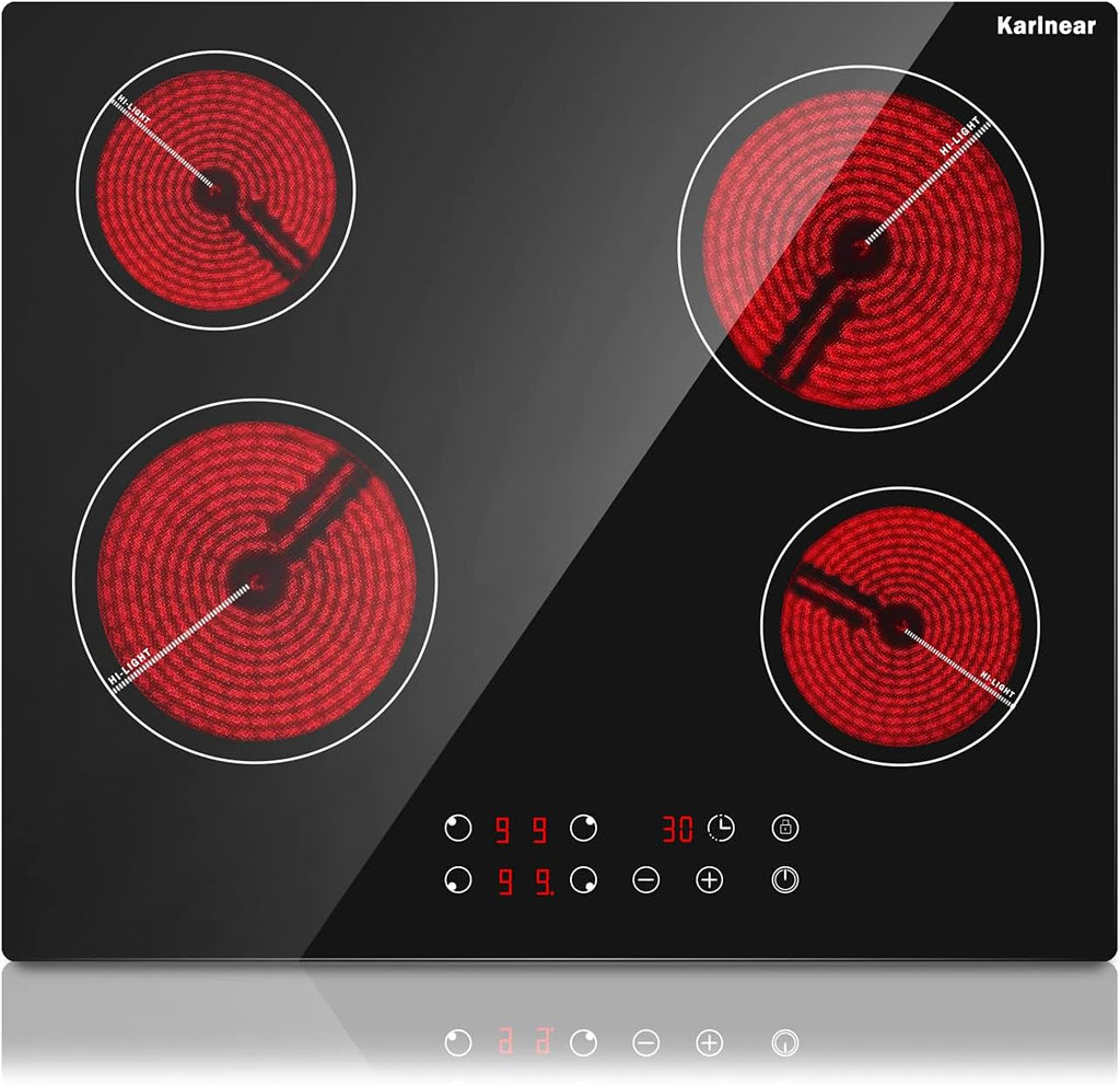 4 Burner Electric Radiant Cooktop with Residual Heat Indicator S370076