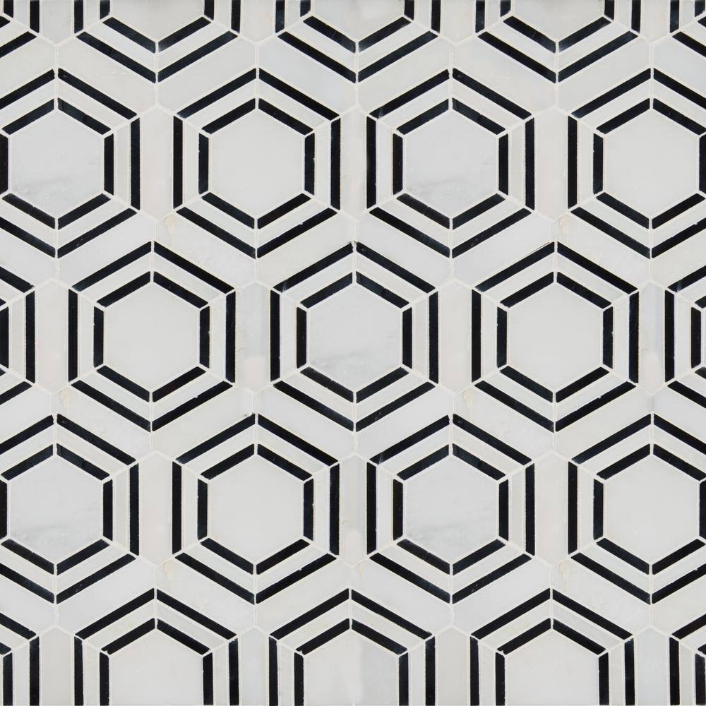 Polished Marble Mesh-Mounted Mosaic Tile G314