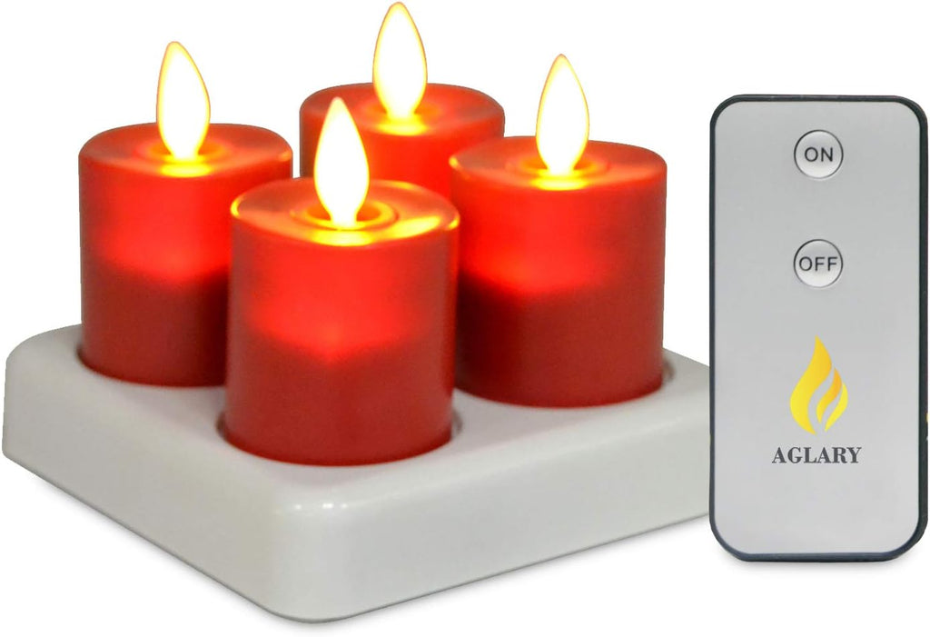 Flameless Rechargeable LED Tealight Candle Set of 12 with Remote Control, Ivory E786760