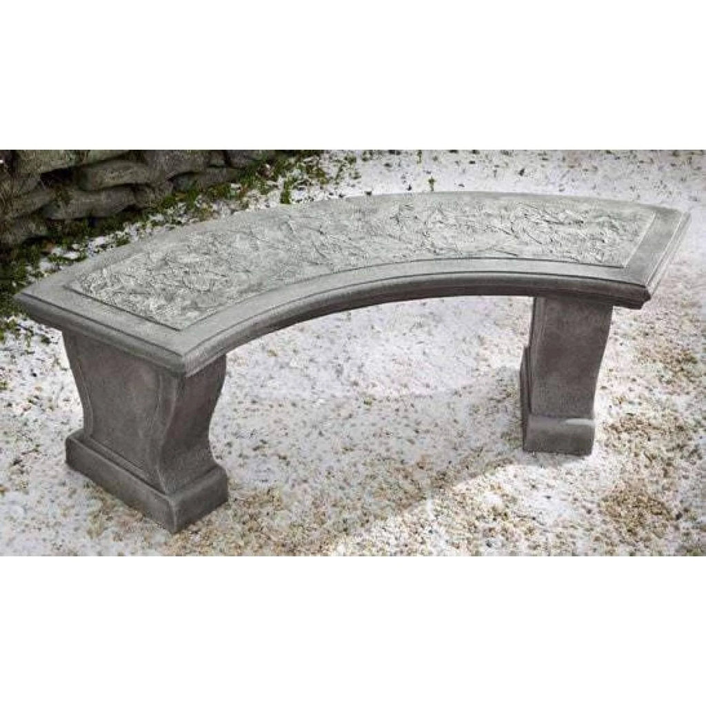 Grey Stone Curved Leaf Bench L827696