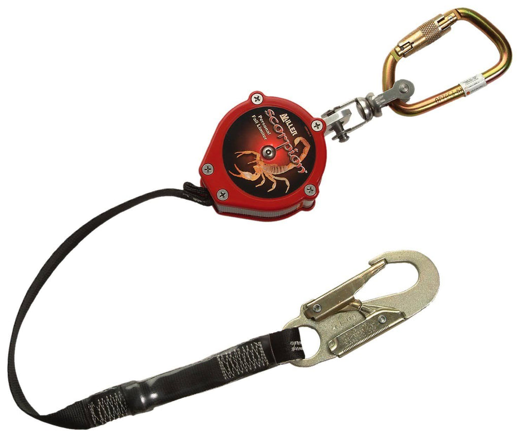 Red Personal Fall Limiter with Carabiner and Swivel Shackle J71321