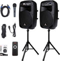 12-Inch 1000 Watts 2-Way Powered PA Speaker System with Bluetooth Y885