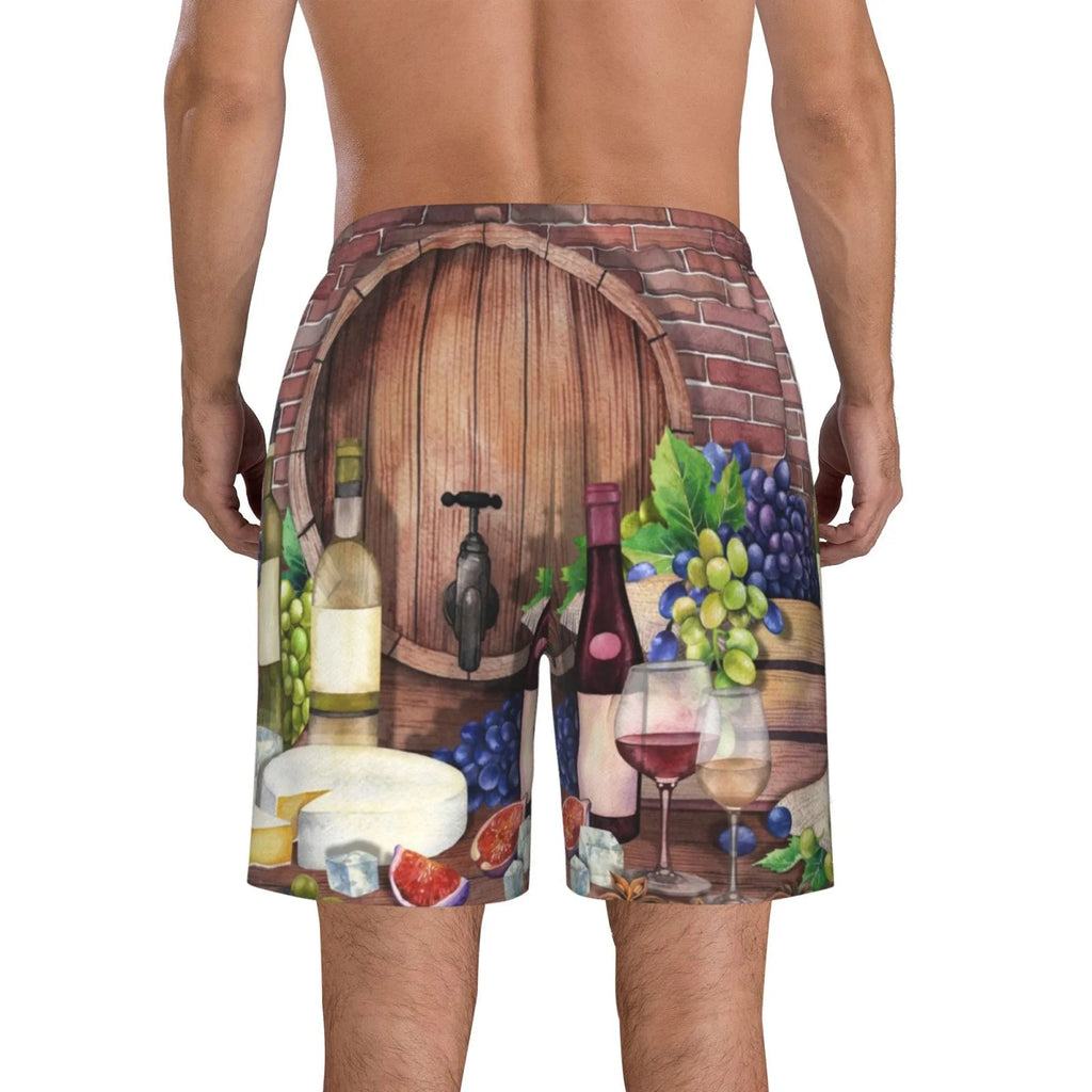 Red Wine Hawaiian Shorts With Pockets F17781