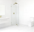 78 x 50-in Frameless Shower Door Single Fixed Panel in Gold Q354626