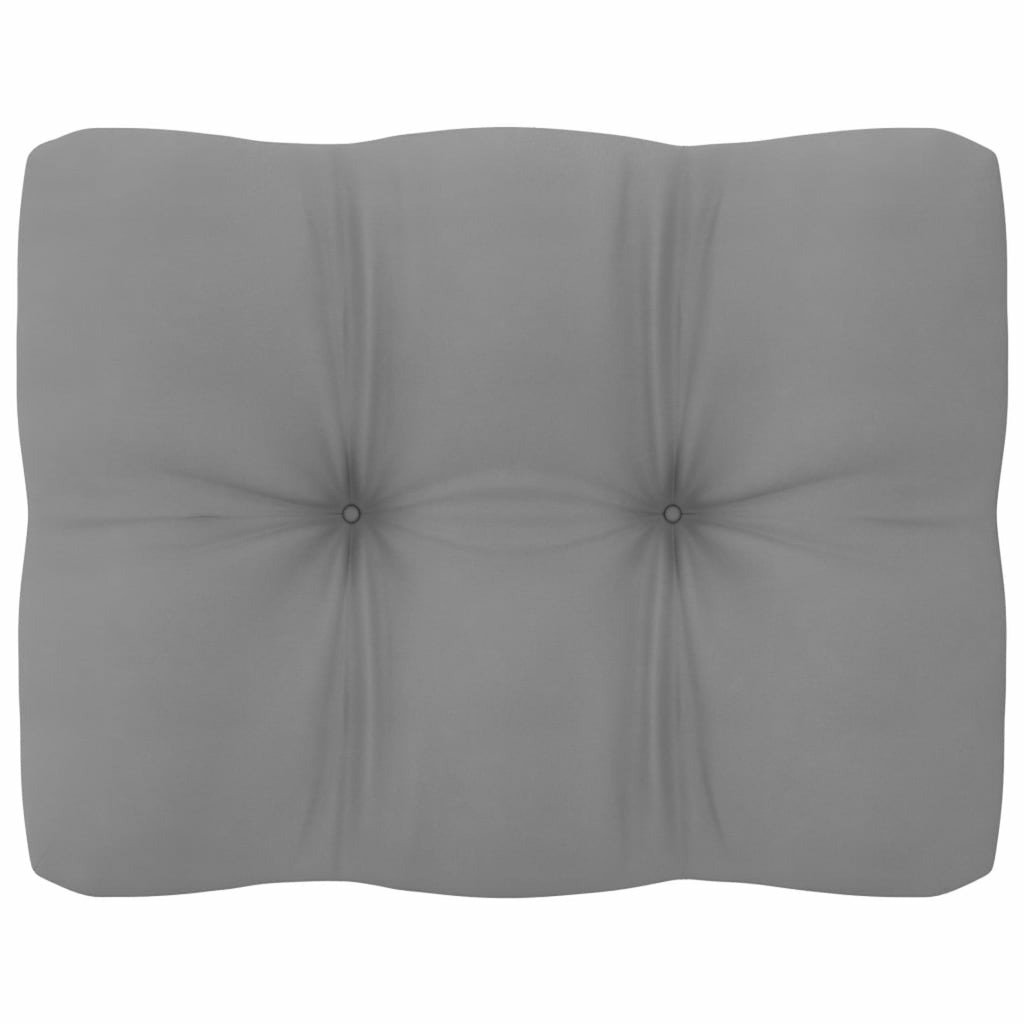 7 Piece Wood Garden Conversation Set Gray Cushioned Pinewood Sectional Sofa Set I24216