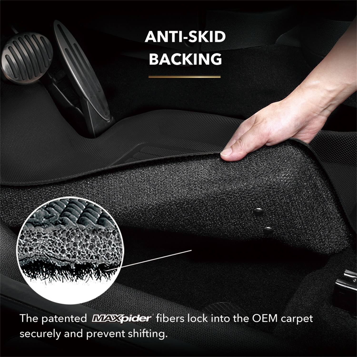 Black Front Row Floor Mat Q302