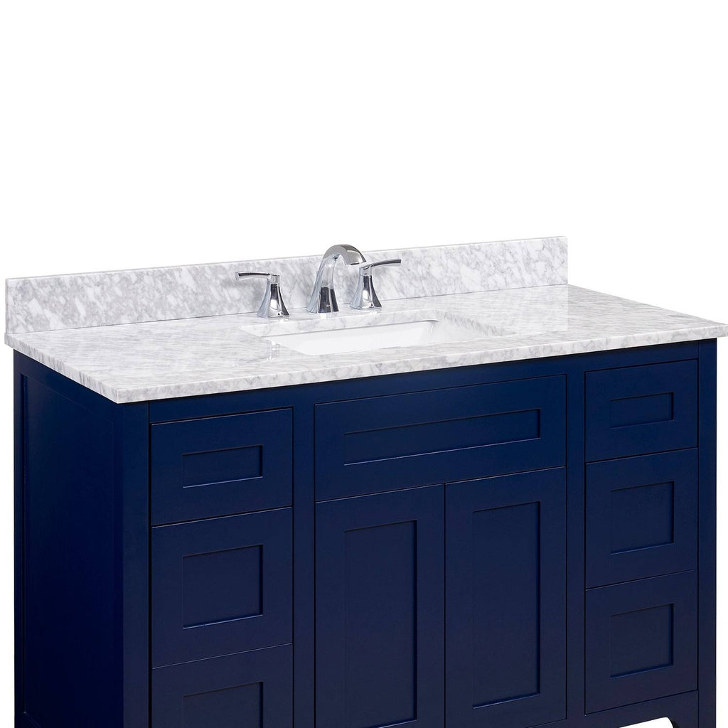 Carrara White Single Bathroom Vanity Top with Sink V6290