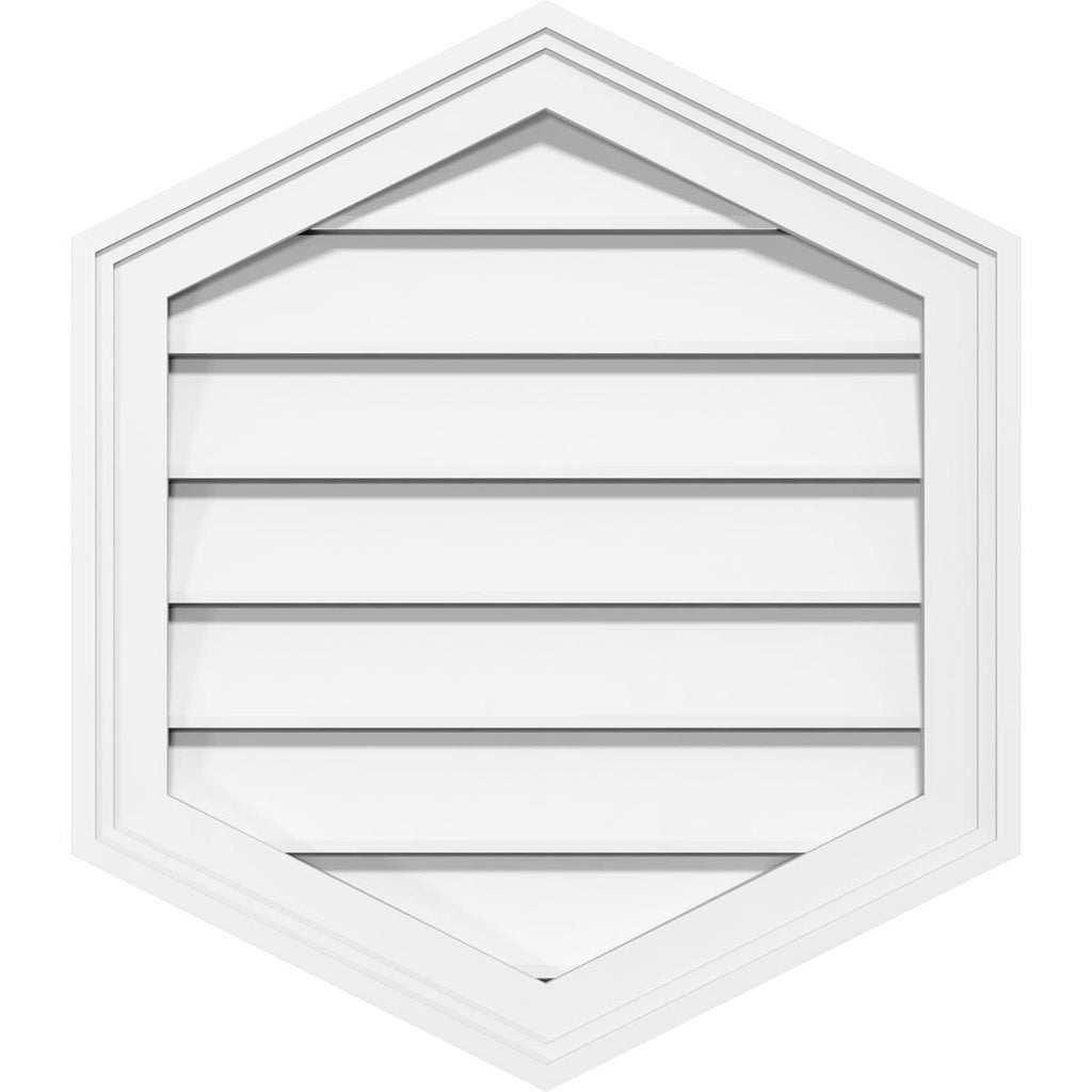 32x22W x 24x22H Vertical Peaked Surface Mount PVC Gable Vent 4/12 Pitch O883079