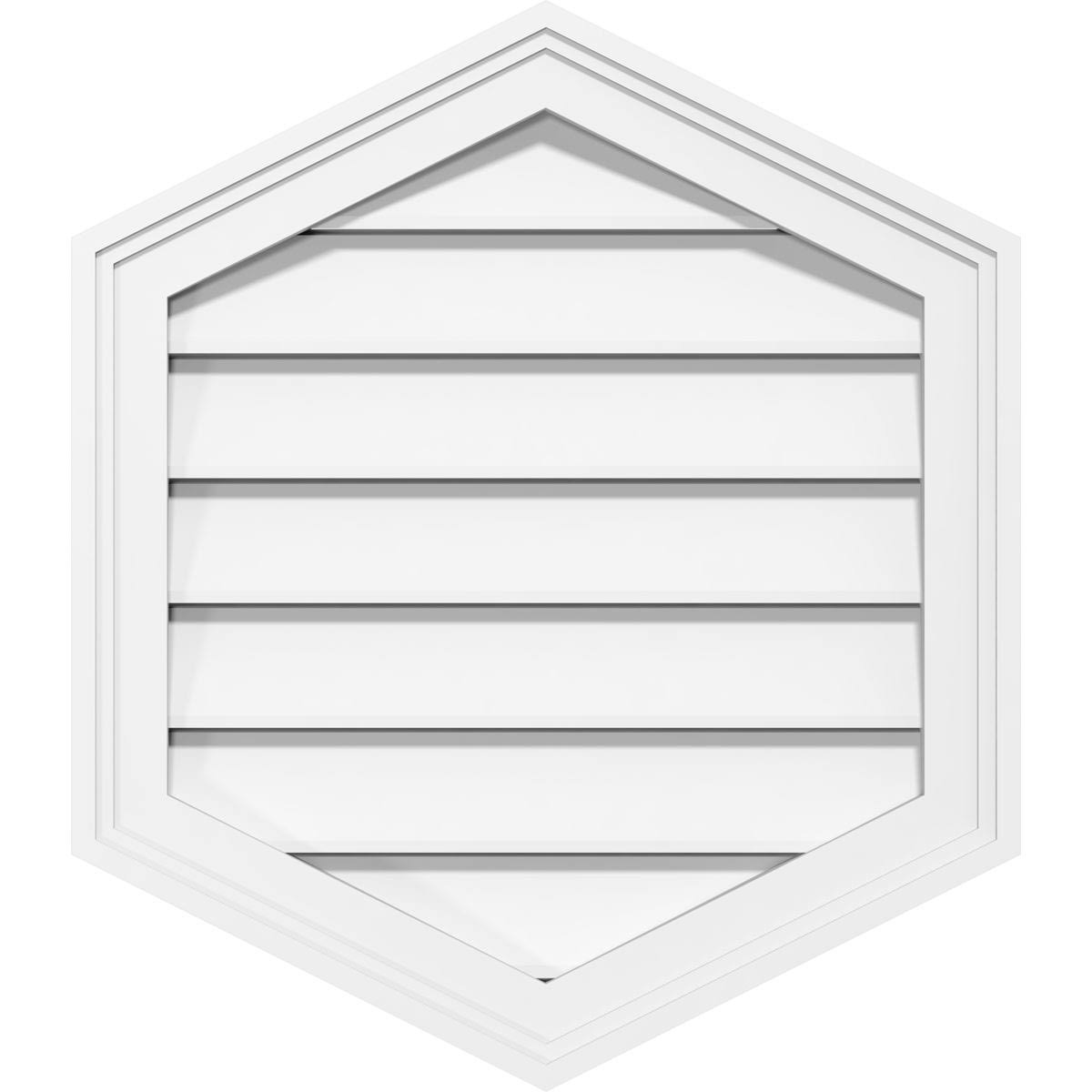 32x22W x 24x22H Vertical Peaked Surface Mount PVC Gable Vent 4/12 Pitch O883079