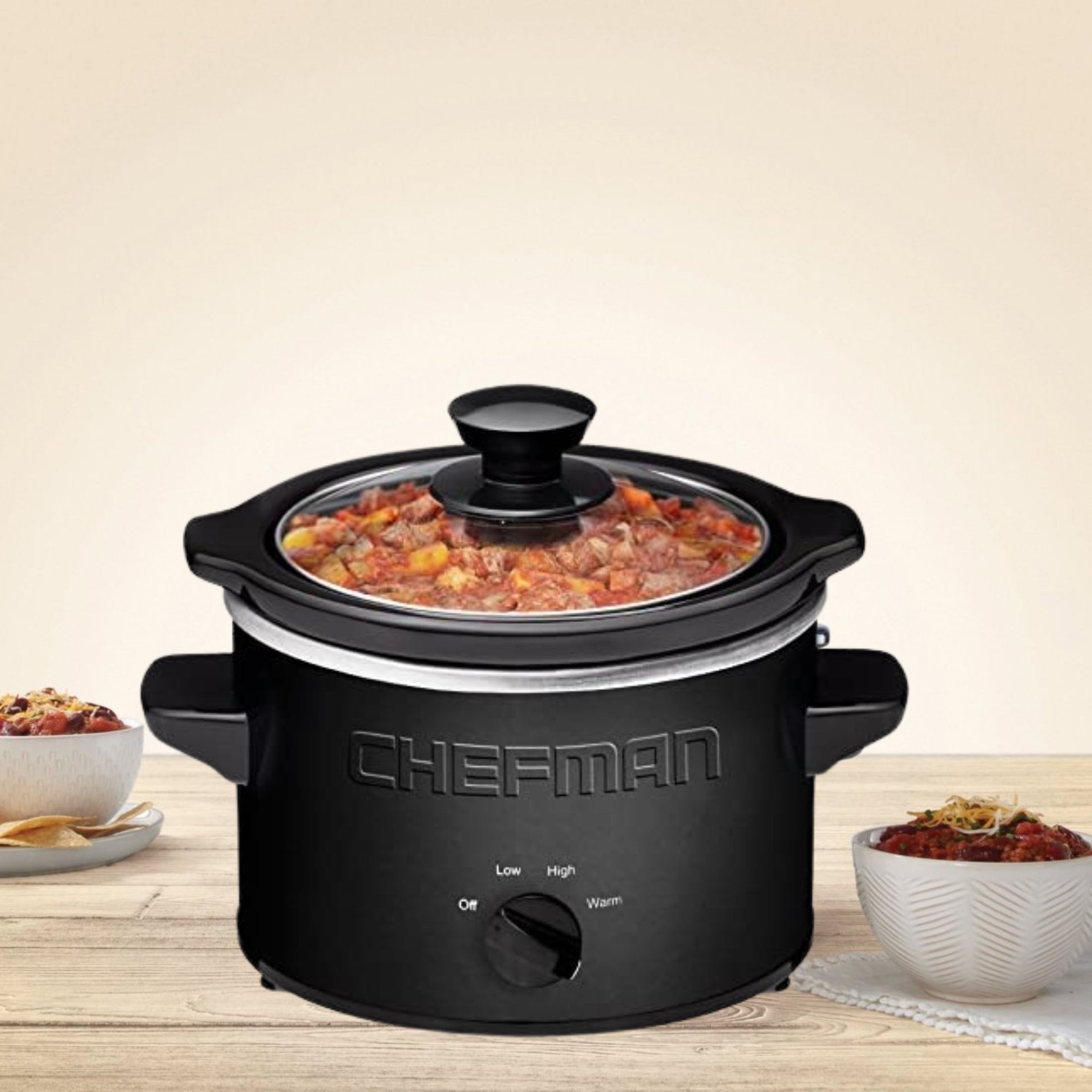 1.5 Quart Black Slow Cooker with Removable Crock and Storage Carrier Q86862