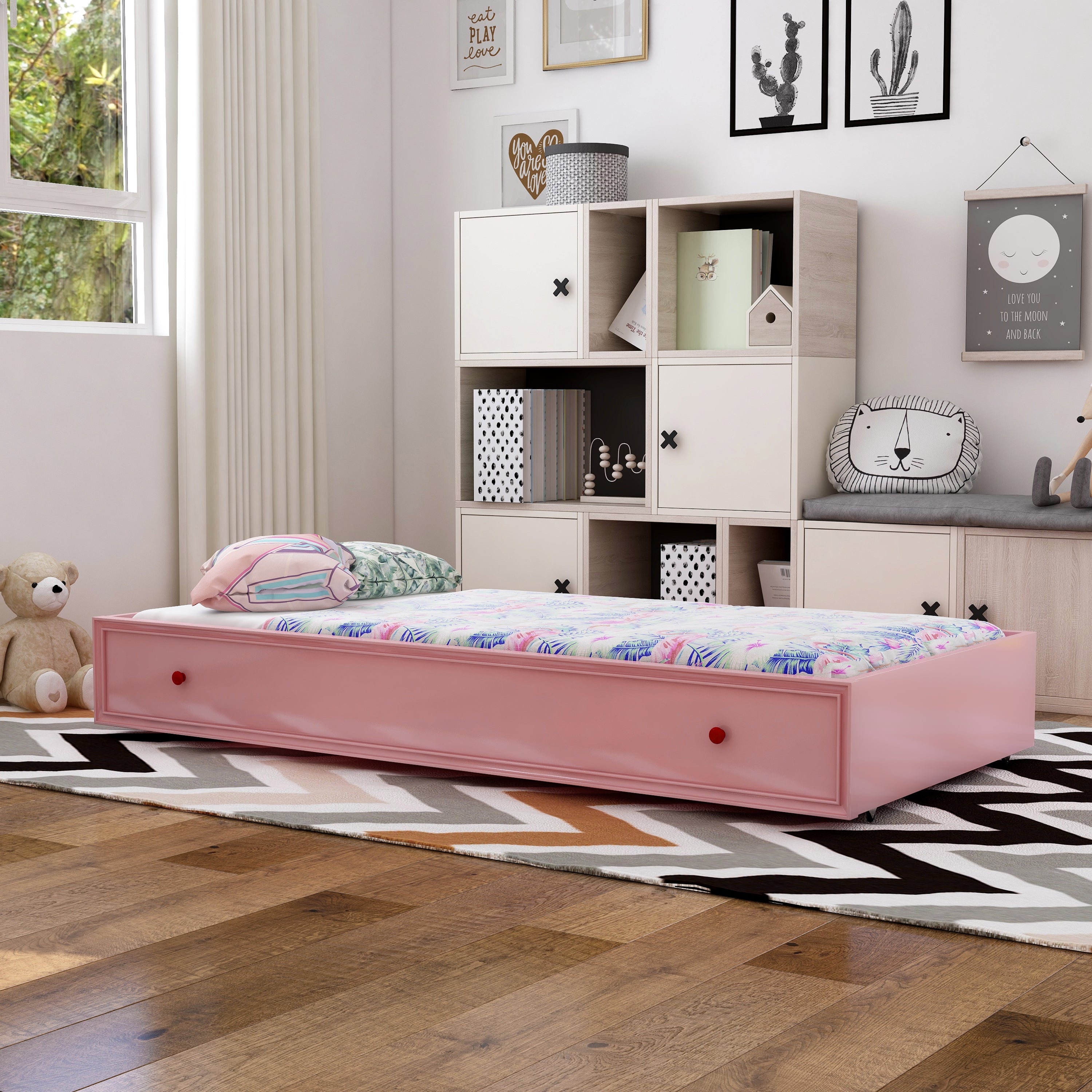 Pink Wood Trundle Y328212