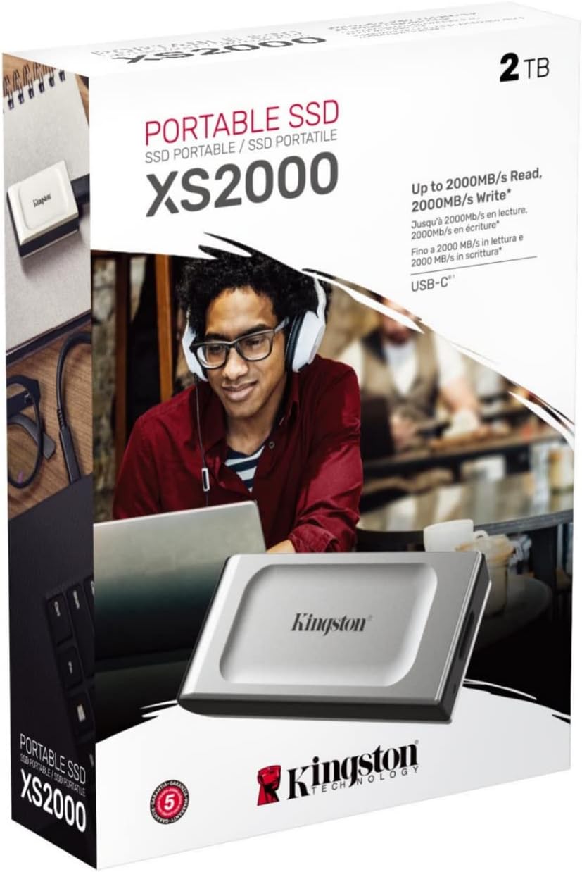 2TB Portable External SSD with Hard Travel Case Bundle I7286