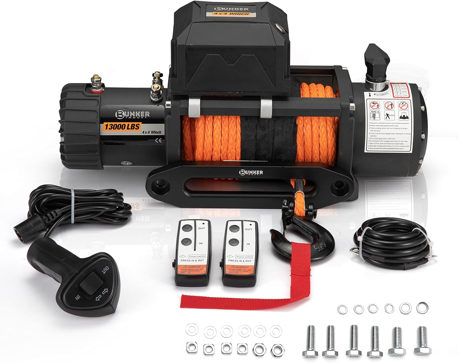 4500 lbs Electric Winch 12V DC Waterproof Steel Cable Winch with Wireless Remote U293261