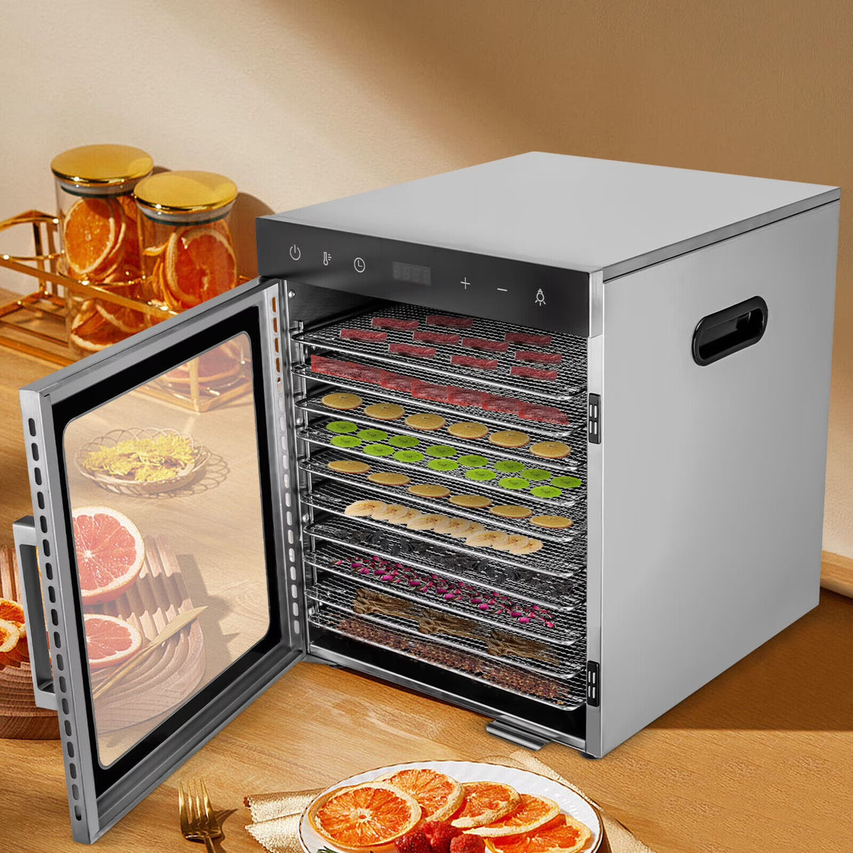 10 Stainless Steel Trays 800W Digital Food Dehydrator J978495