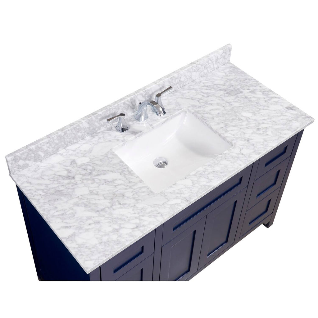 Carrara White Single Bathroom Vanity Top with Sink V6290