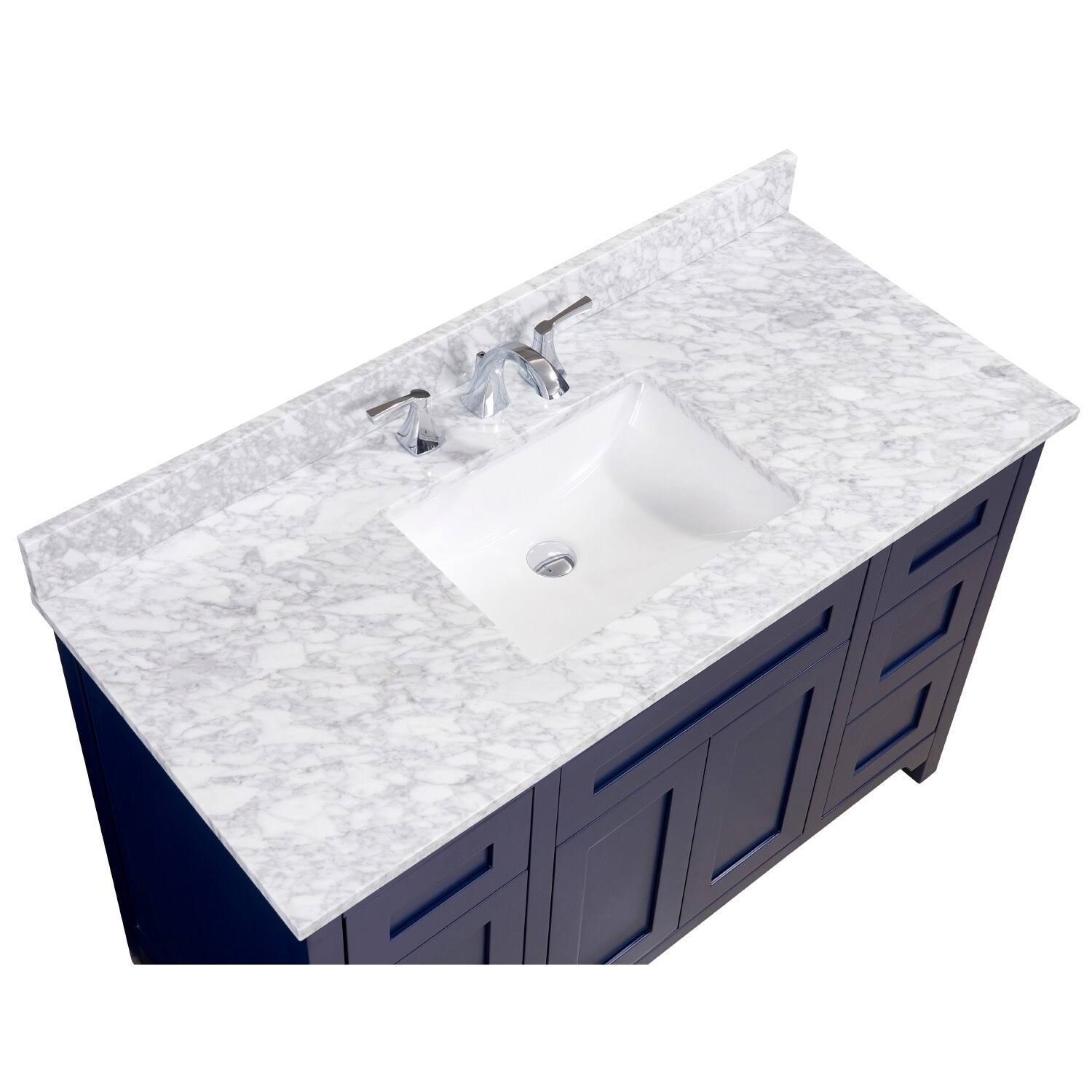 Carrara White Single Bathroom Vanity Top with Sink V6290
