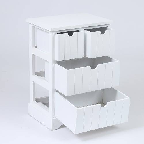 White Beadboard Wood Cabinet X336