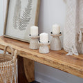 Set of 3 Brown Wood Candle Holder U3316