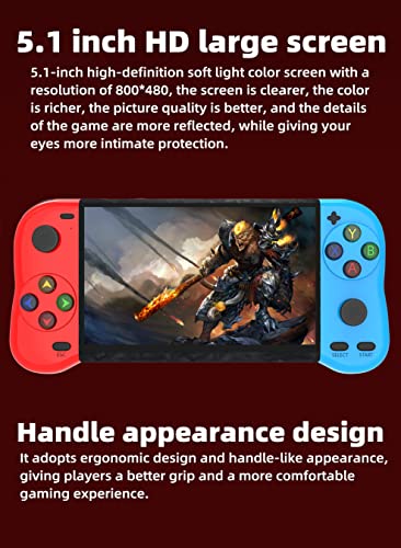 5.1-inch Handheld Game Console Built-in 12000 Games (Bluered) D2590