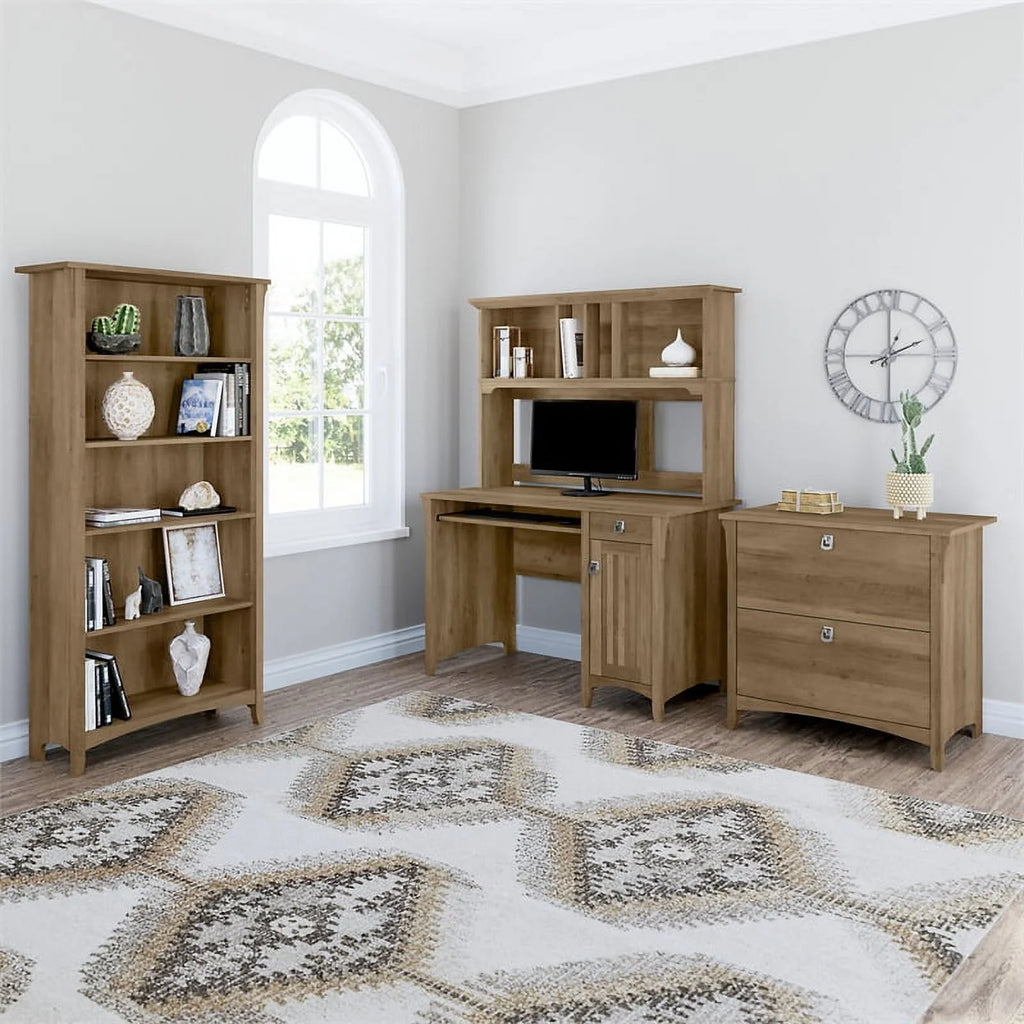 Small Computer Desk with Hutch in Reclaimed Pine M508496