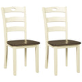 Cream & Brown Ladderback Dining Chair, Set of 2 P90351