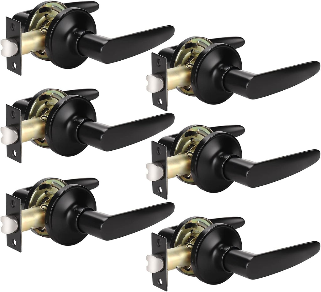 Matte Black 10 Pack Door Lever Set S591
