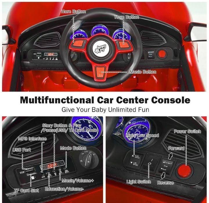Red 12V Kids Ride on Car with MP3 and LED Light L51388