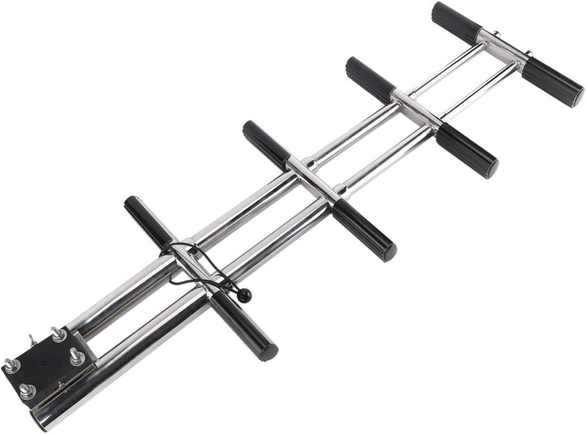 4 Step Dual Vertical Telescopic Boat Dive Ladder with transom mounting Bracket, 316 Stainless Steel Sport Ladder R466789