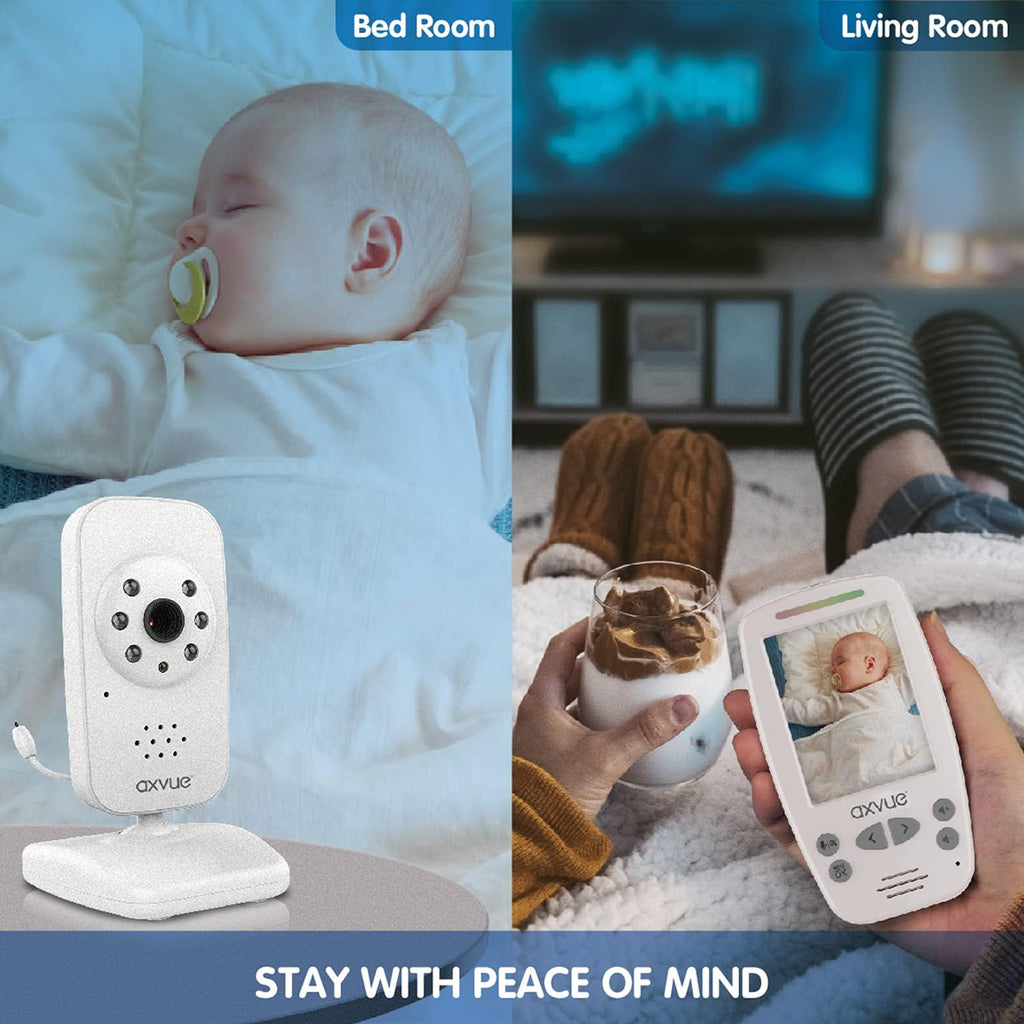 Video Baby Monitor with 2 Cameras, Large Vertical Screen, 1000ft Range, Auto Night Vision, Temperature Alert D377