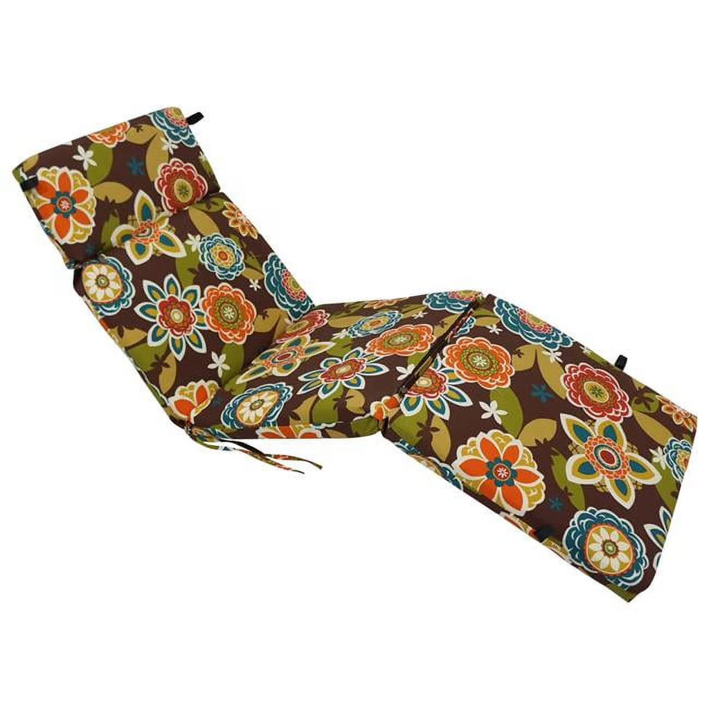 Patterned Polyester Outdoor Chaise Lounge Cushion F57011