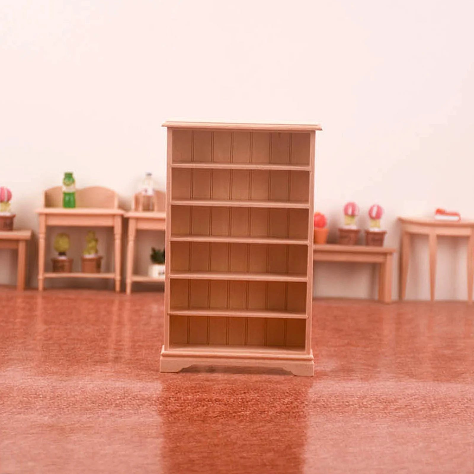 Dollhouse Miniature Wooden Bookcase Display Shelf X8996