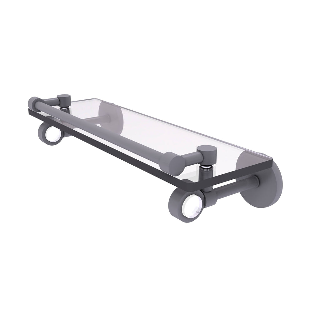 16 in. Glass Shelf with Gallery Rail Satin Brass X5276
