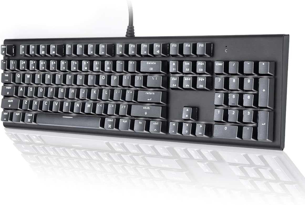 104-Key Full Size Mechanical Keyboard with Brown Switches LED Backlit Anti-ghosting Keys Pack of 2 F7854