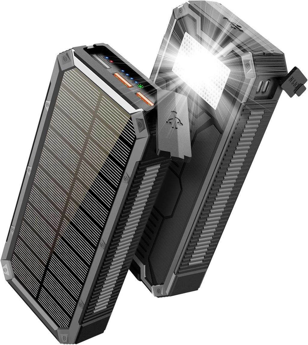 Orange 30000mAh Solar Power Bank with USB Type C, Pack of 2 N1976