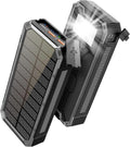 Orange 30000mAh Solar Power Bank with USB Type C, Pack of 2 N1976