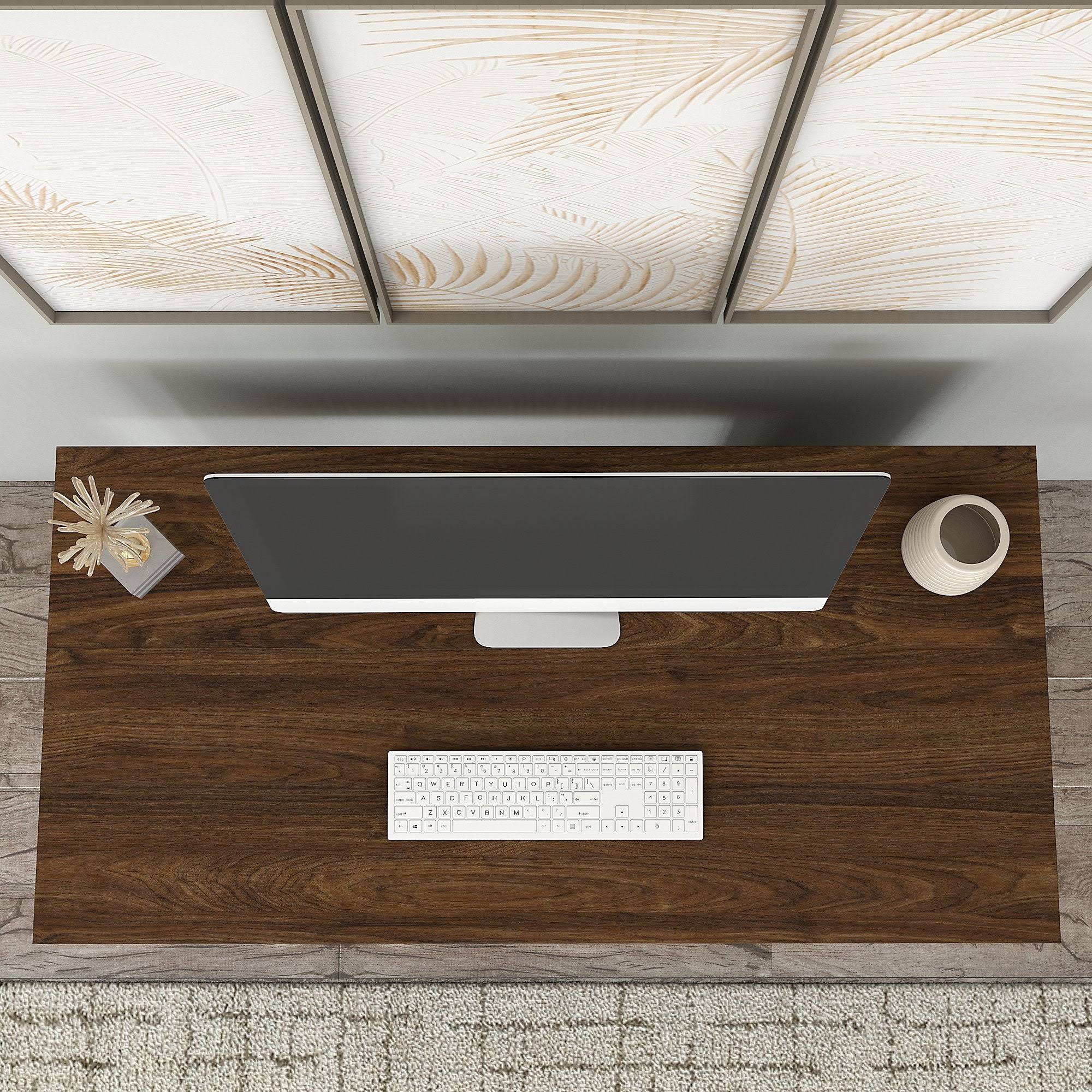 Modern Gray Writing Desk with Low Bookcase C1701