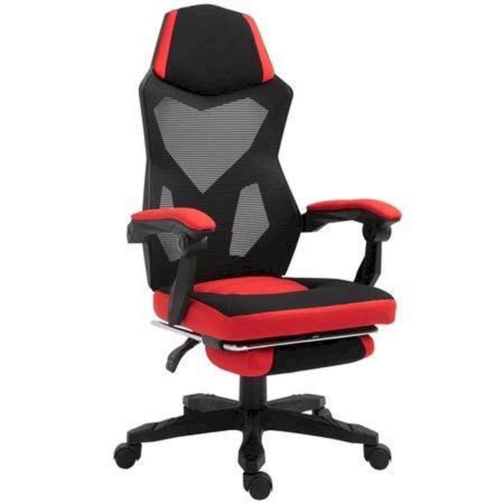 Adjustable Height Office Chair with Retractable - Black U79168
