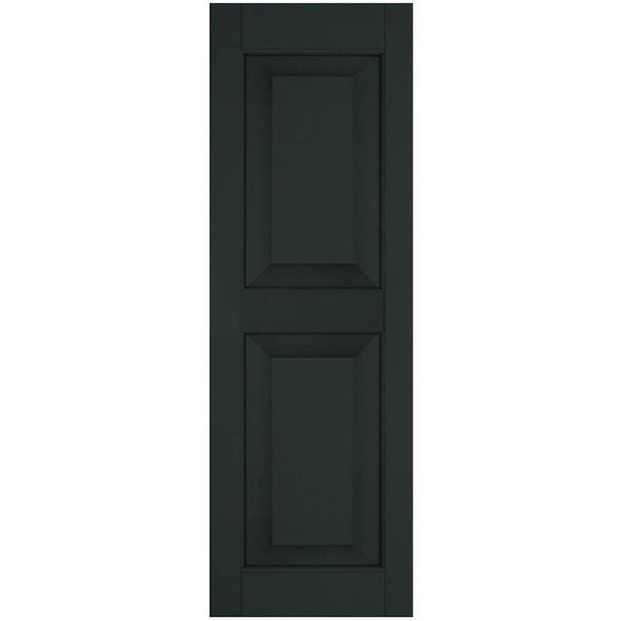 18 in. x 33 in. Exterior Real Wood Raised Panel Shutters Pair Dark Green E375