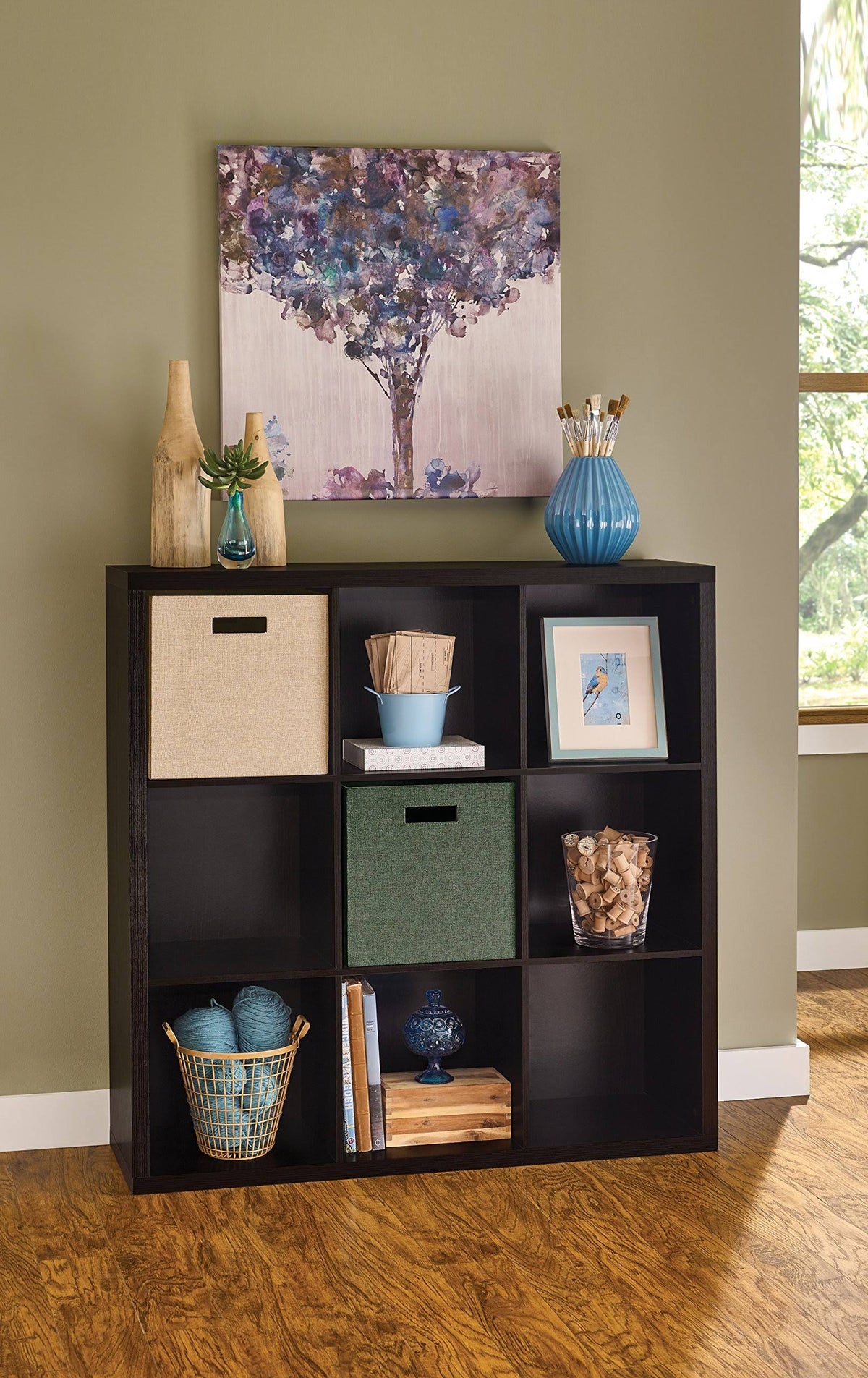 9-Cube Storage Organizer, Black Walnut W9348