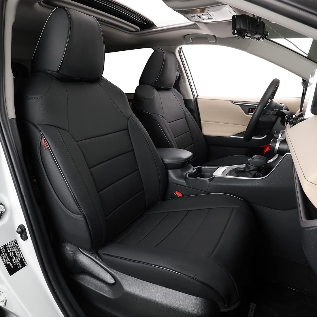 Custom Fit Car Seat Covers Leather Black B4012