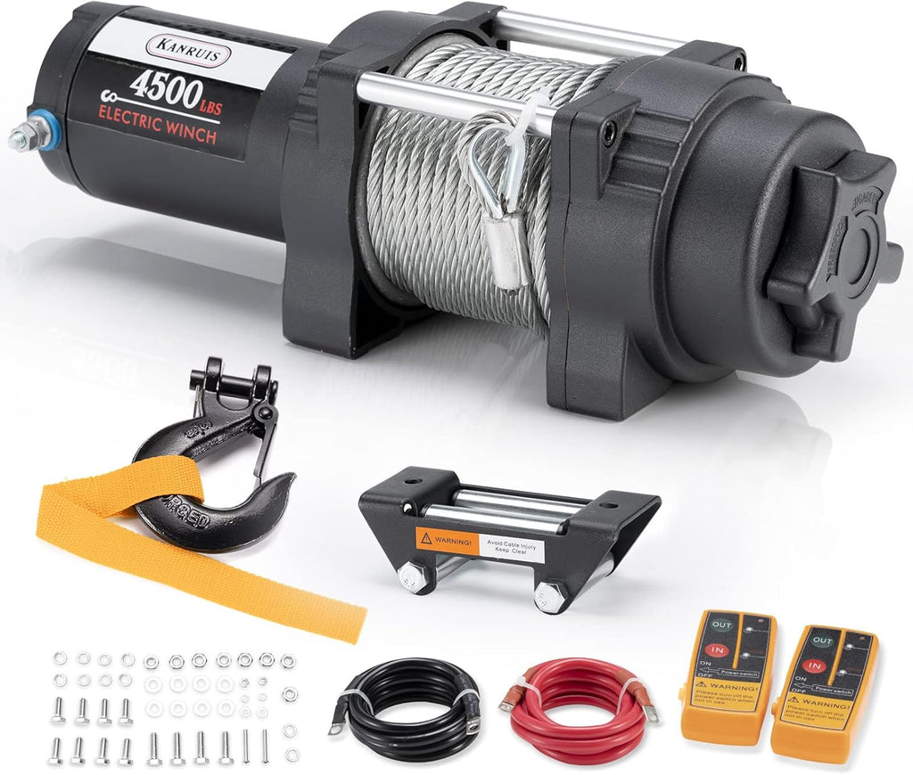 4500 lbs Electric Winch 12V DC Waterproof Steel Cable Winch with Wireless Remote U293261