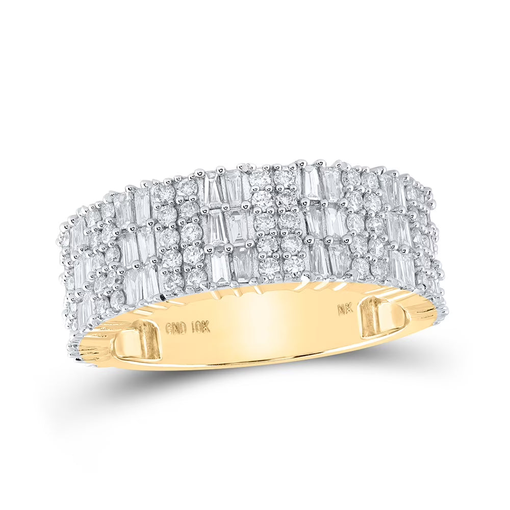 10kt Yellow Gold Baguette Diamond Round Band Ring Z629238
