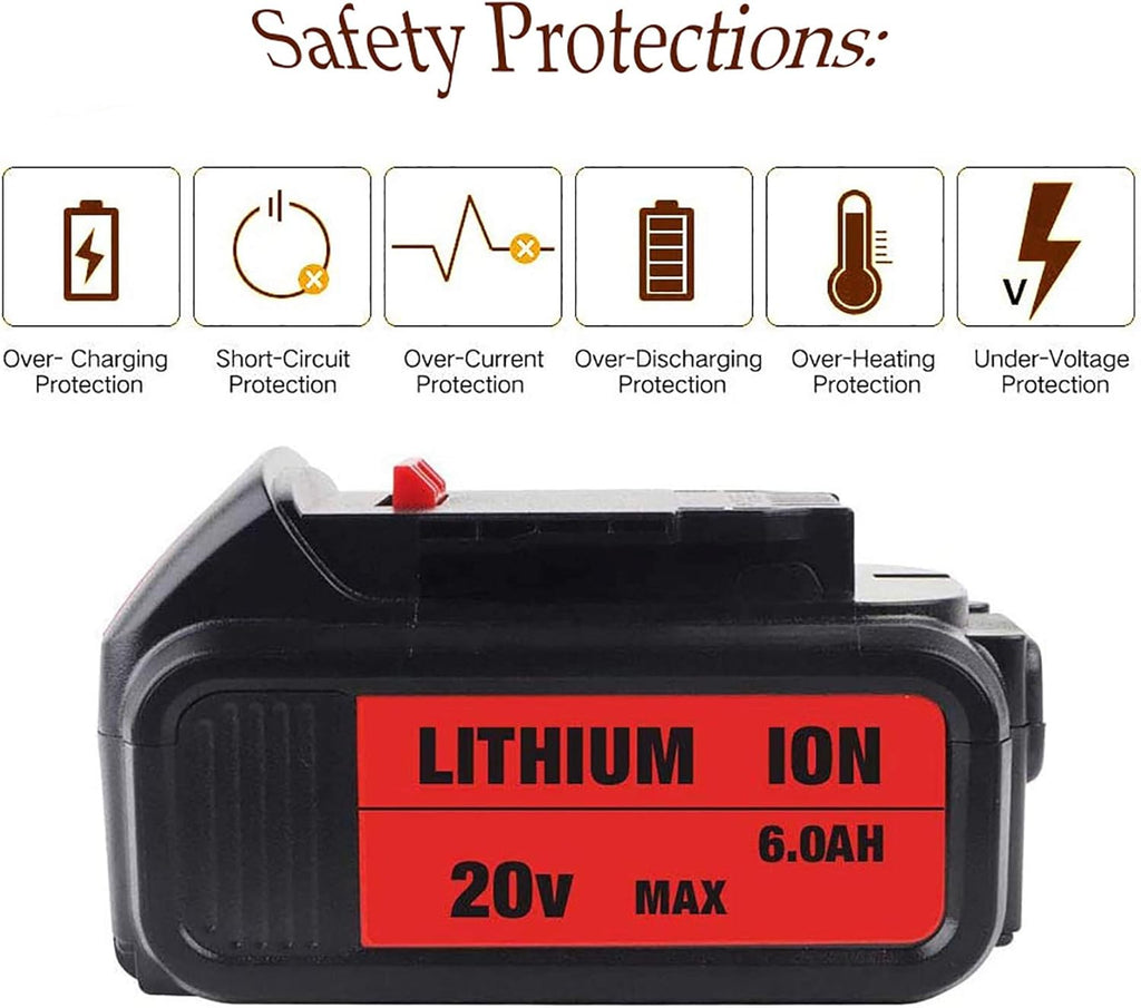 6.0Ah Lithium-ion 20V Replacement Battery G627442