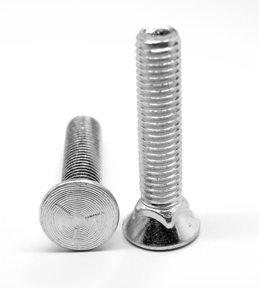 7/16x22-14 x 3x22 Coarse Thread Grade 5 Plow Bolt #3 Flat Head Medium Carbon Steel Zinc Plated Pk 150 U51705