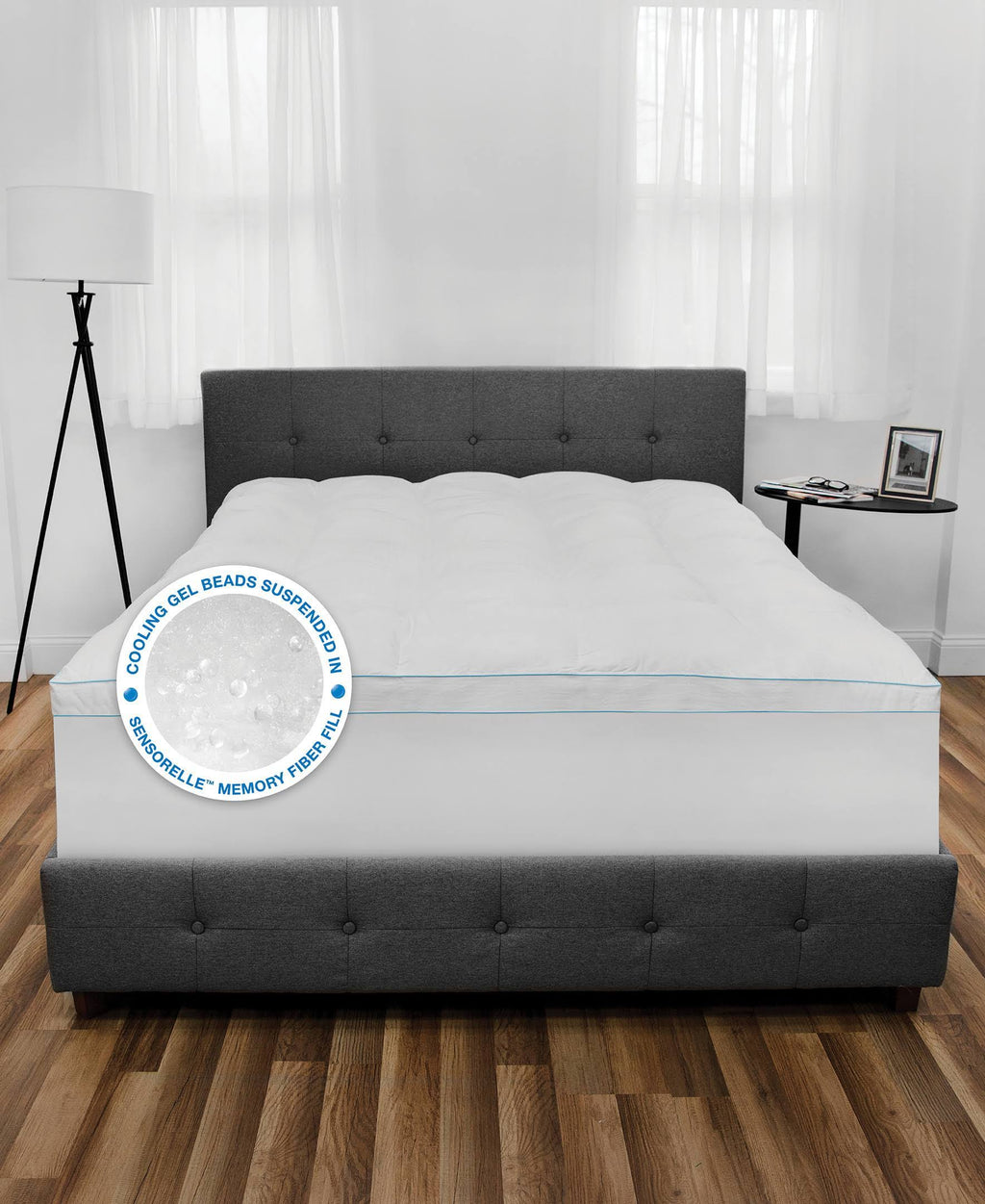 California King Mattress Topper with Cooling Gel Beads U29342