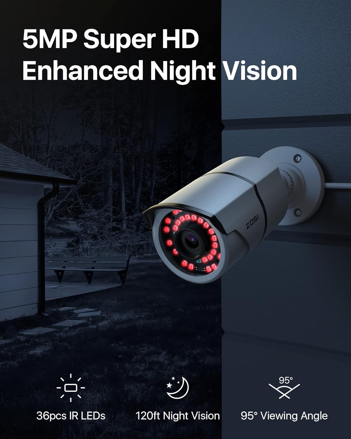 4K 16 Channel Security Camera System with 3TB Hard Drive and 10 x 5MP Cameras J6106