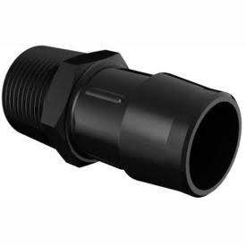 3/4-14 NPT to 1x22 Barbed Adapter, Glass Filled Black Nylon H986884