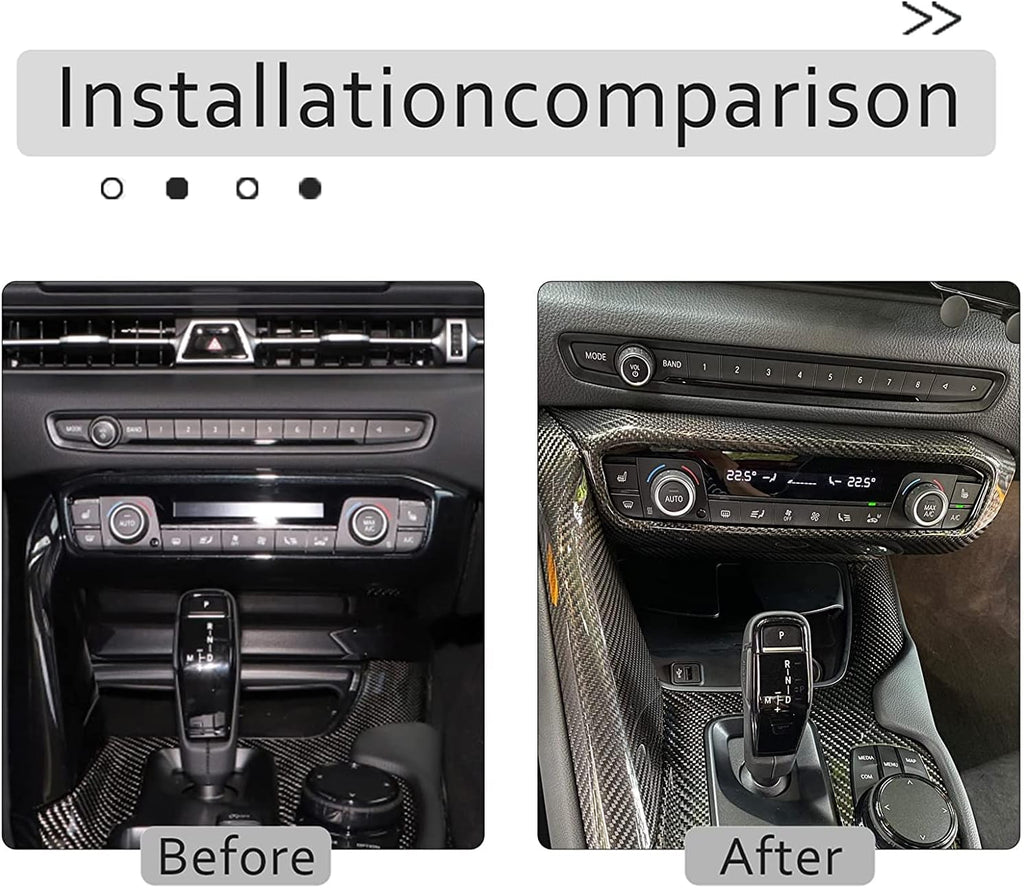 Carbon Fiber Center Console Decorative Cover Air Conditioner Control Panel Trim M9770