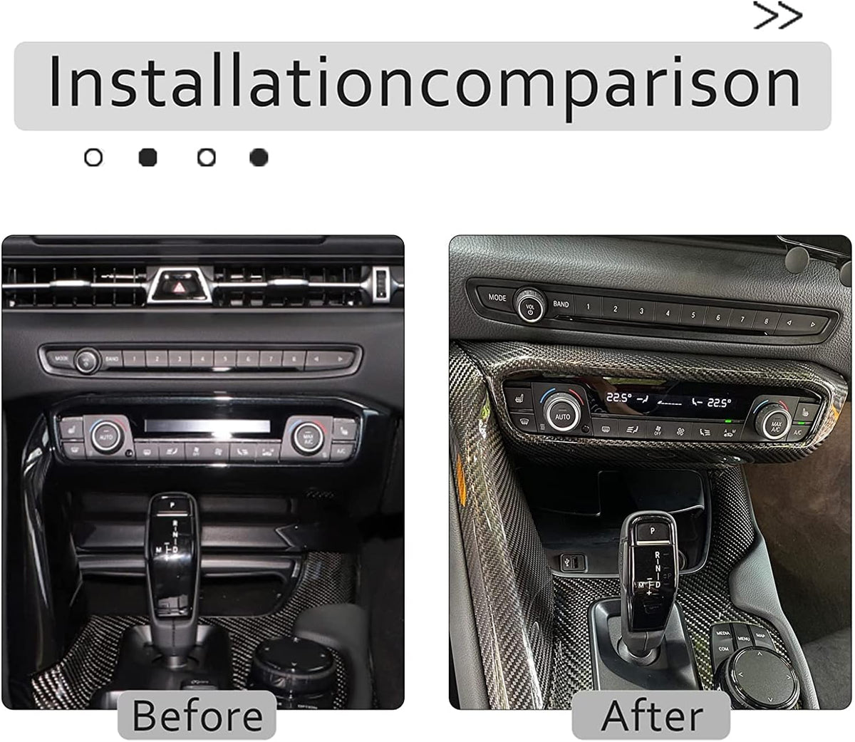 Carbon Fiber Center Console Decorative Cover Air Conditioner Control Panel Trim M9770