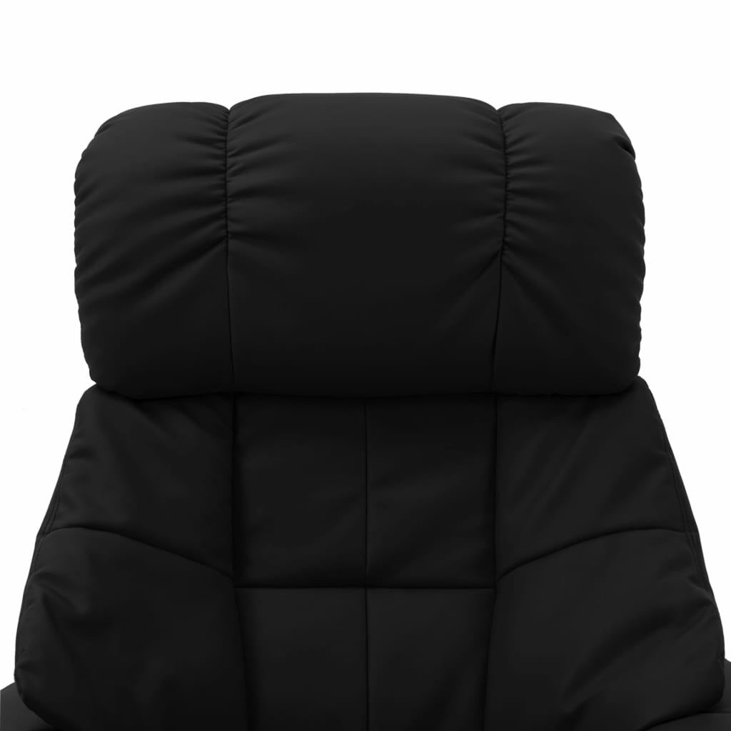 Black Faux Leather Massage Recliner with Ottoman G110216